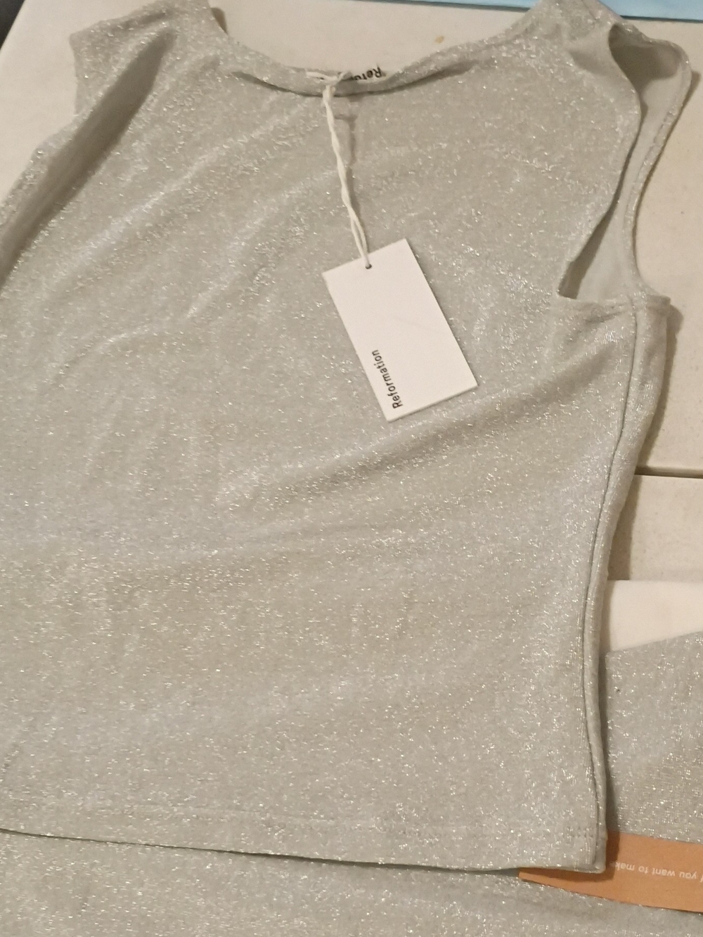 Reformation Silver Sparkle Knit Two-Piece - Picture 4 of 6
